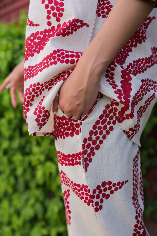 White Rouge Cotton Flex Co-ord Set